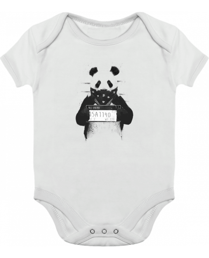 Body bébé manches contrastées Bad panda par Balàzs Solti