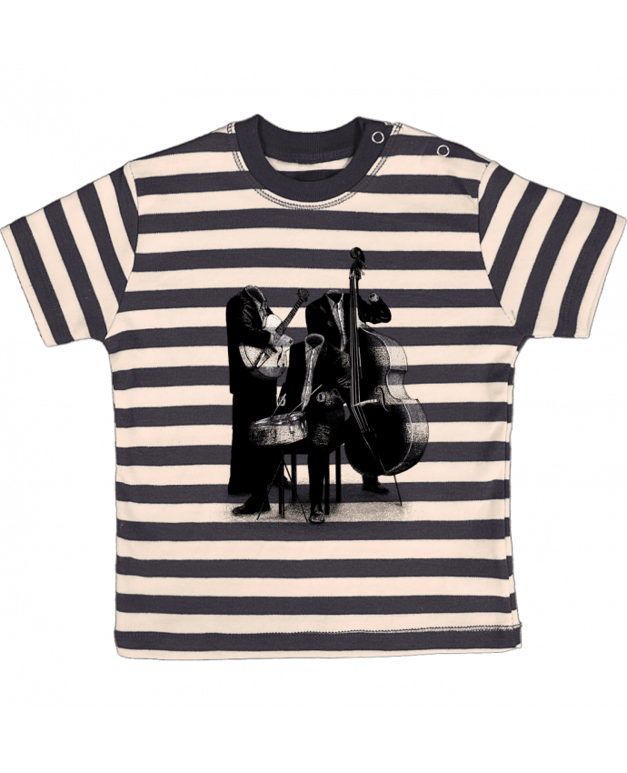 T-shirt baby with stripes Les invisibles by Florent Bodart