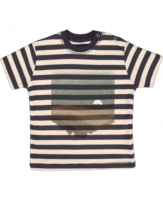 Camiseta Bebé a Rayas Moonrise Sepia por Florent Bodart