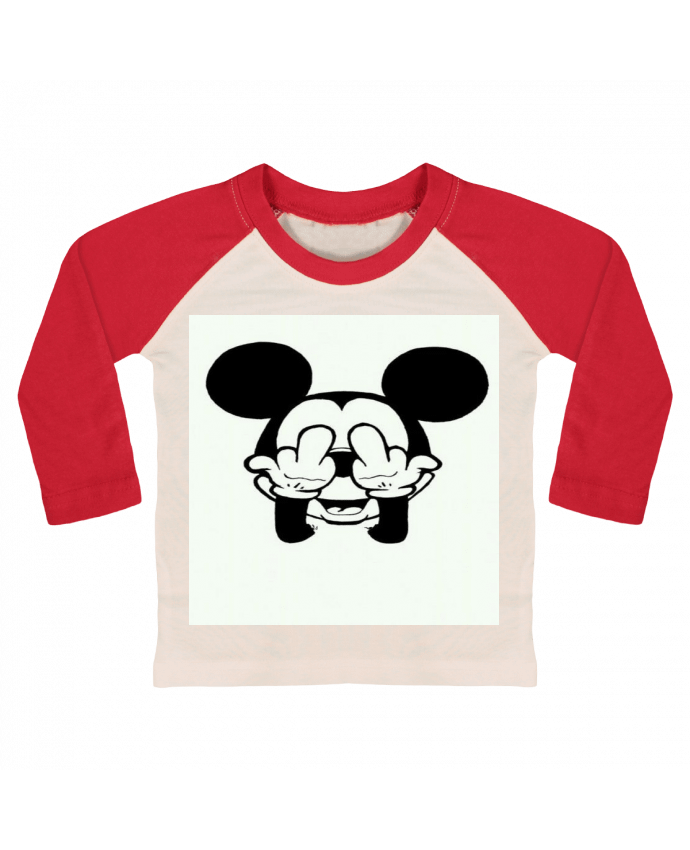 Tee-shirt Bébé Baseball ML Vetement mickey doigt d'honneur par Designer_TUNETOO