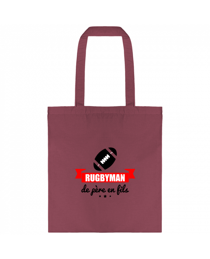 Tote-bag Rugbyman de père en fils, rugby, rugbyman par Benichan