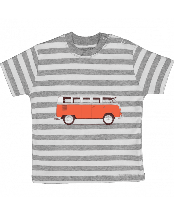 Camiseta Bebé a Rayas Red Van por Florent Bodart