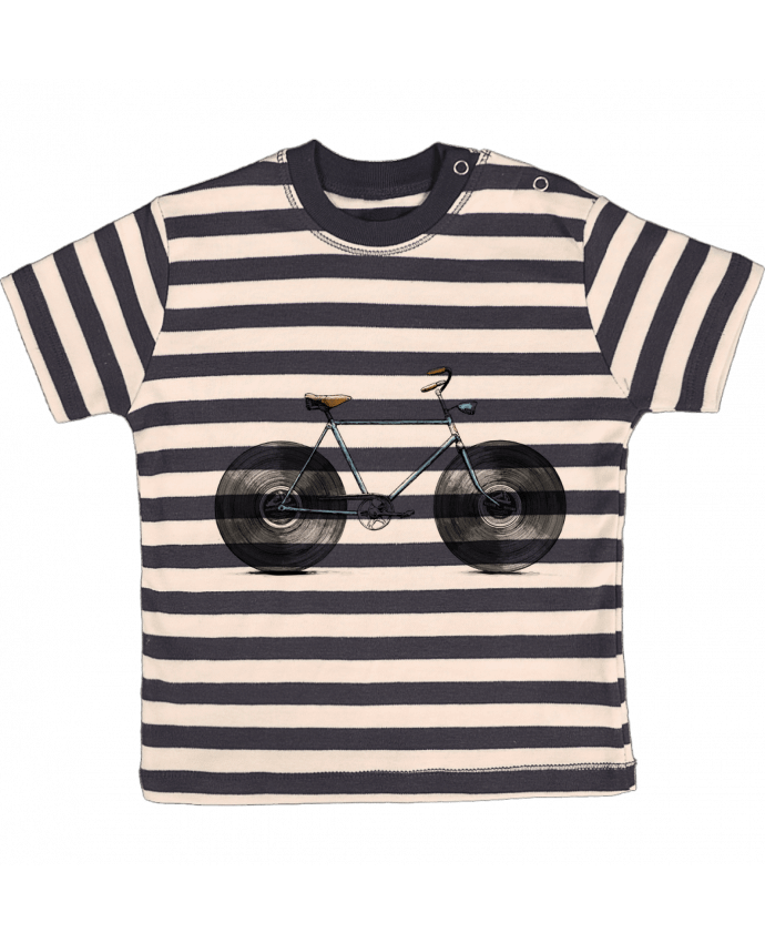 Tee-shirt bébé à rayures Velophone par Florent Bodart
