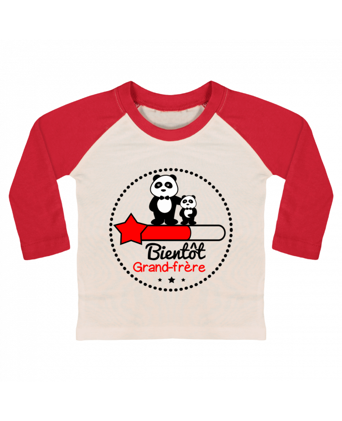T-shirt baby Baseball long sleeve Bientôt grand-frère , futur grand frère by Benichan