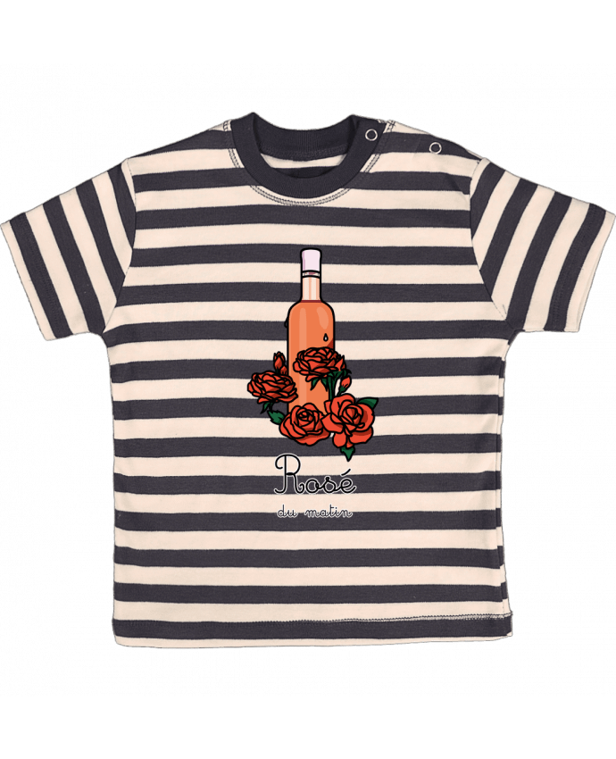 T-shirt baby with stripes Rosé du matin by tattooanshort