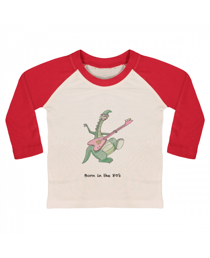 Tee-shirt Bébé Baseball ML BORN IN THE 80's par La Paloma