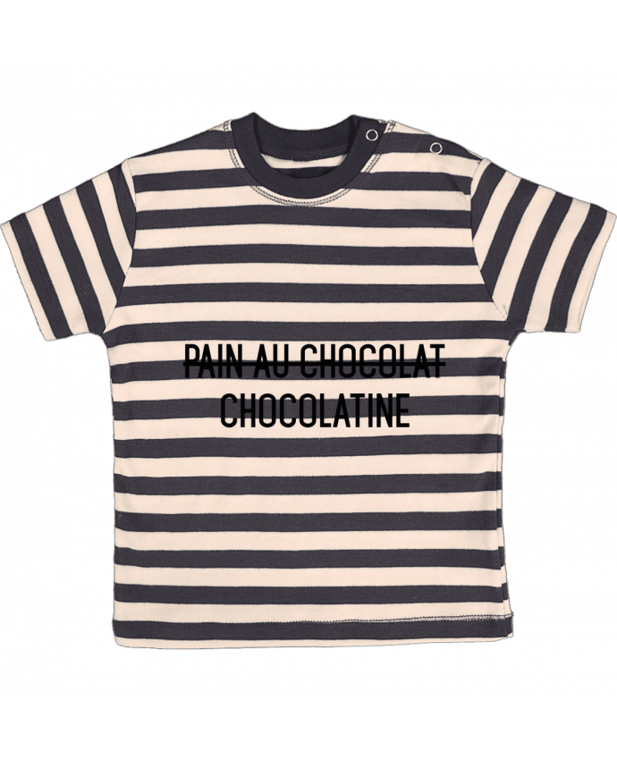 T-shirt baby with stripes Chocolatine by tunetoo
