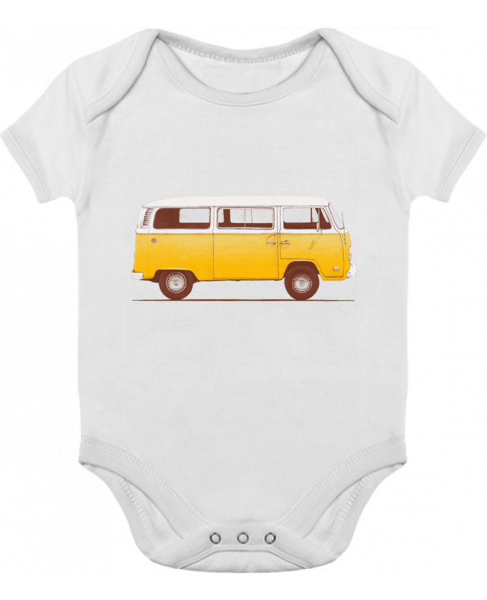 Body bébé manches contrastées Yellow Van par Florent Bodart