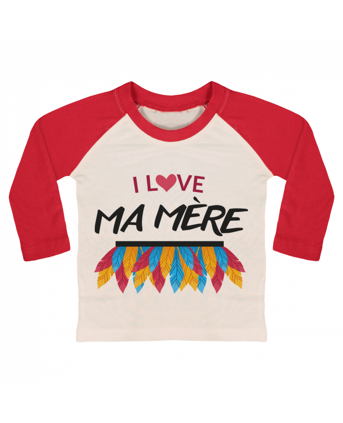 T-shirt baby Baseball long sleeve LOVE MAMAN by IDÉ'IN