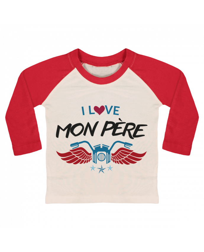 T-shirt baby Baseball long sleeve LOVE PAPA by IDÉ'IN