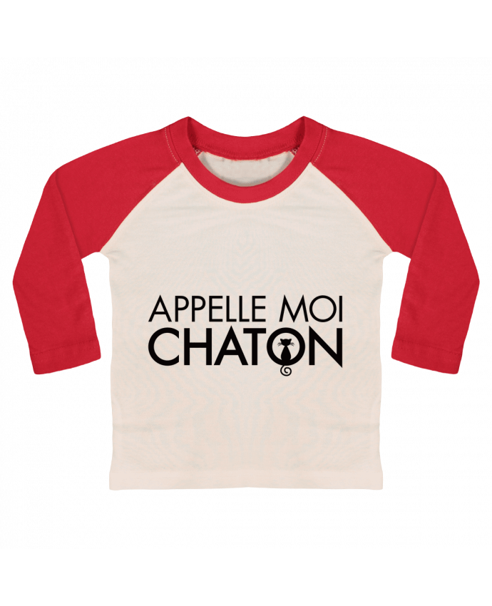 Tee-shirt Bébé Baseball ML Appelle moi Chaton par Freeyourshirt.com