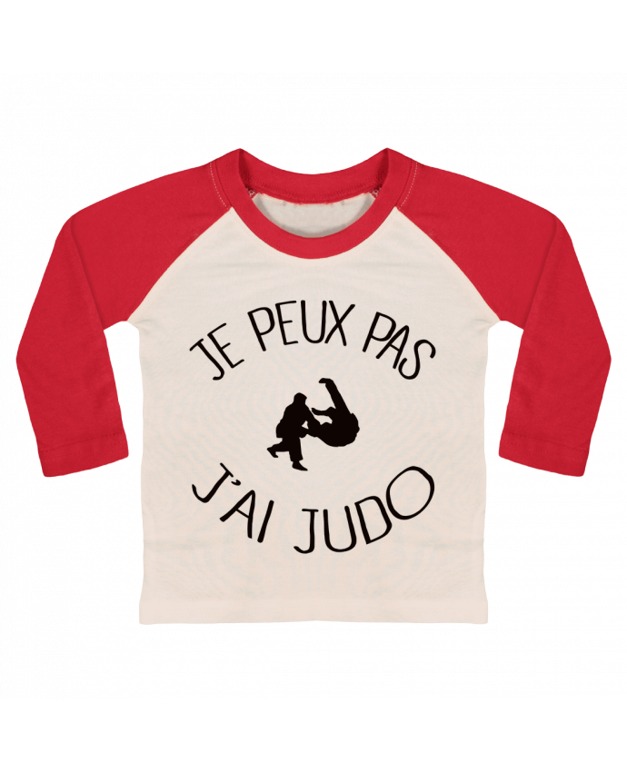 Camiseta Bebé Béisbol Manga Larga Je peux pas j'ai Judo por Freeyourshirt.com