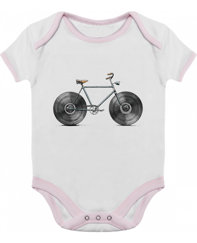 Body bébé manches contrastées Velophone par Florent Bodart