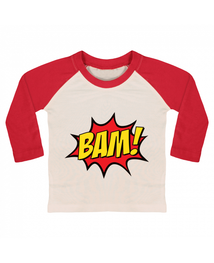 T-shirt baby Baseball long sleeve BAM ! by Freeyourshirt.com