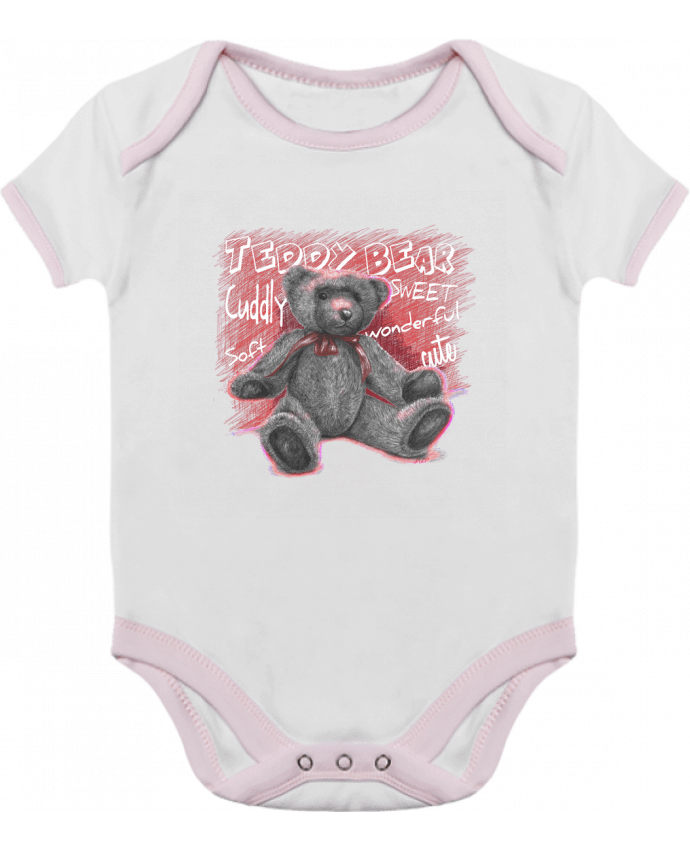Body bébé manches contrastées Teddy Bear par MaZa