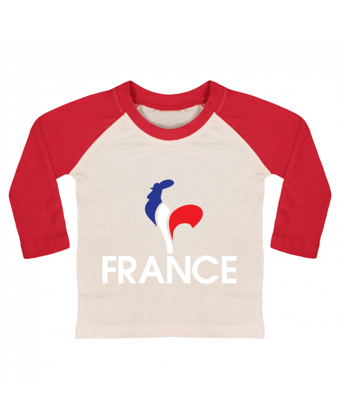 Tee-shirt Bébé Baseball ML France et Coq par Freeyourshirt.com