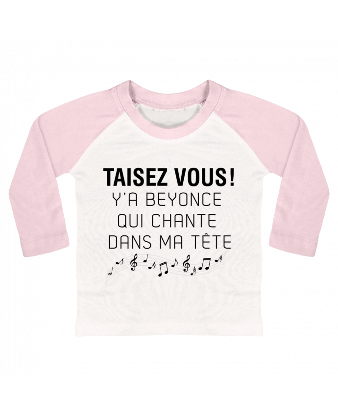 Camiseta Bebé Béisbol Manga Larga Y'a Beyonce qui chante dans ma tête por tunetoo