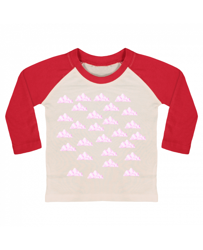 T-shirt baby Baseball long sleeve pink sky by Shooterz 