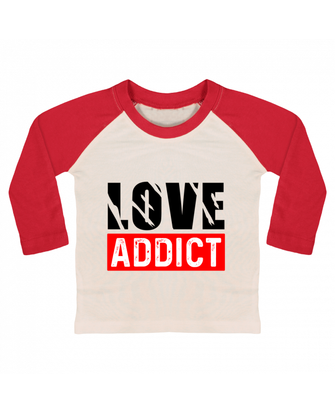 Camiseta Bebé Béisbol Manga Larga Love Addict por Sole Tshirt