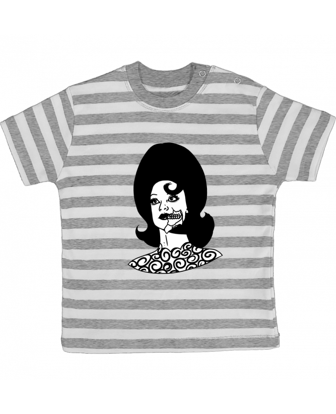 Tee-shirt bébé à rayures Miss Alien par tattooanshort