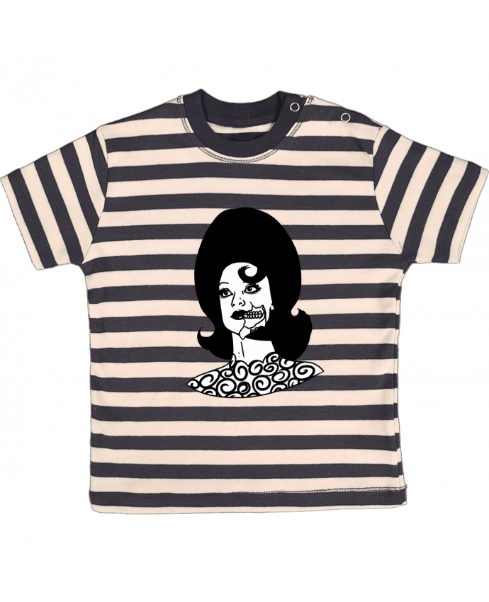 T-shirt baby with stripes Miss Alien by tattooanshort