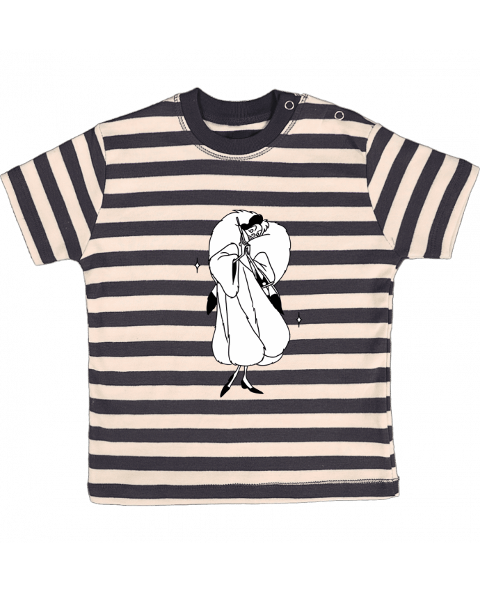T-shirt baby with stripes Cruella by tattooanshort