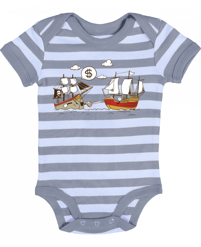 Baby Body striped Pirate - flyingmouse365