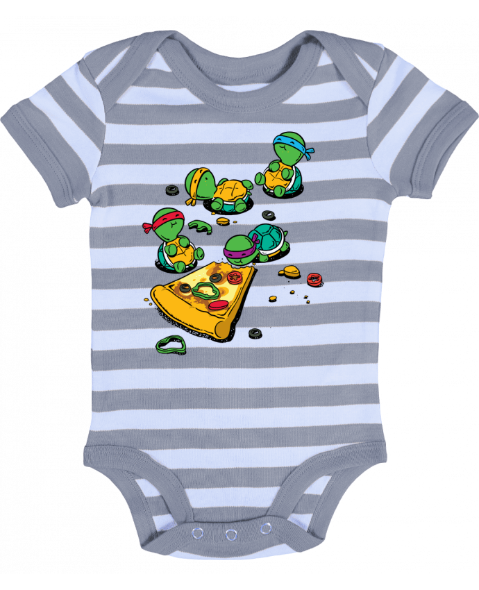 Baby Body striped Pizza lover - flyingmouse365