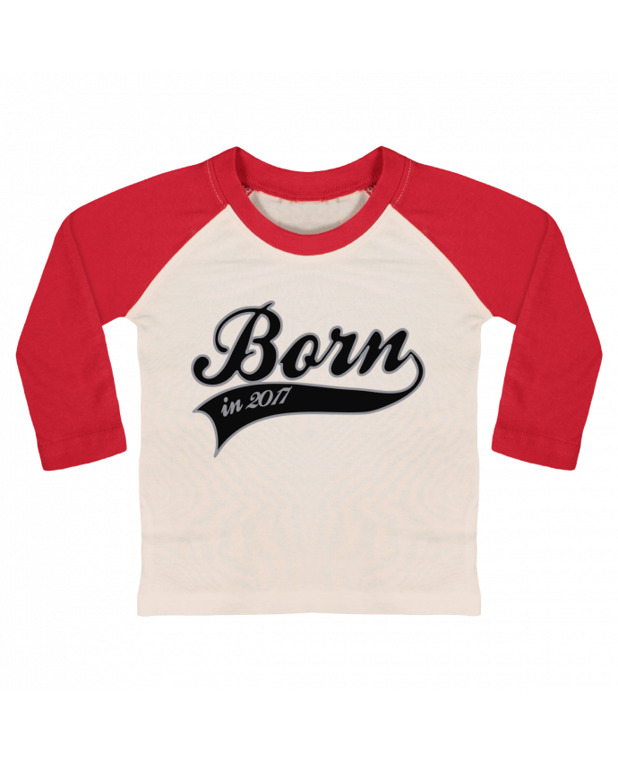 Tee-shirt Bébé Baseball ML Born in 2017 par justsayin