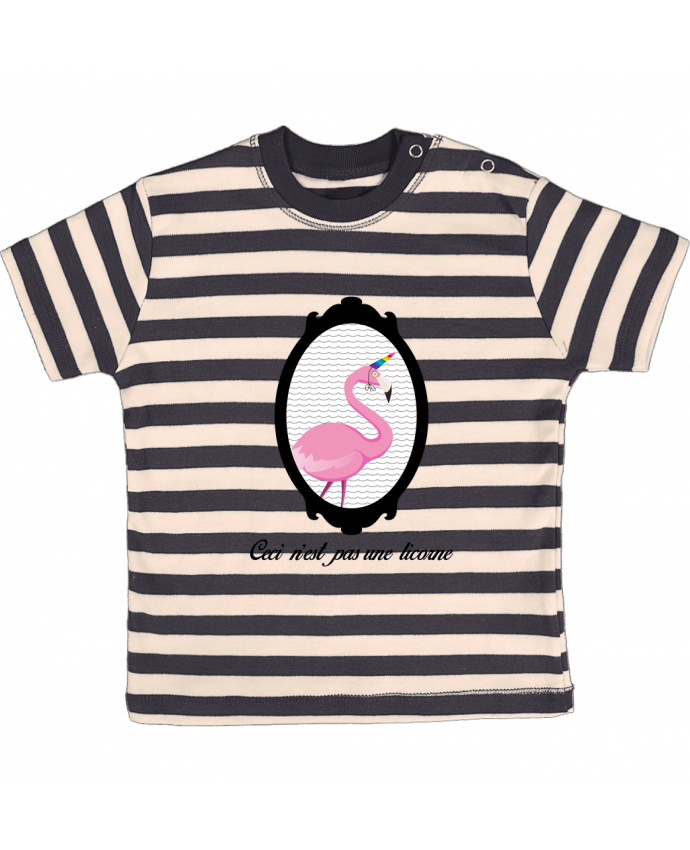 Camiseta Bebé a Rayas ceci n'est pas une licorne por MimiVonCracra