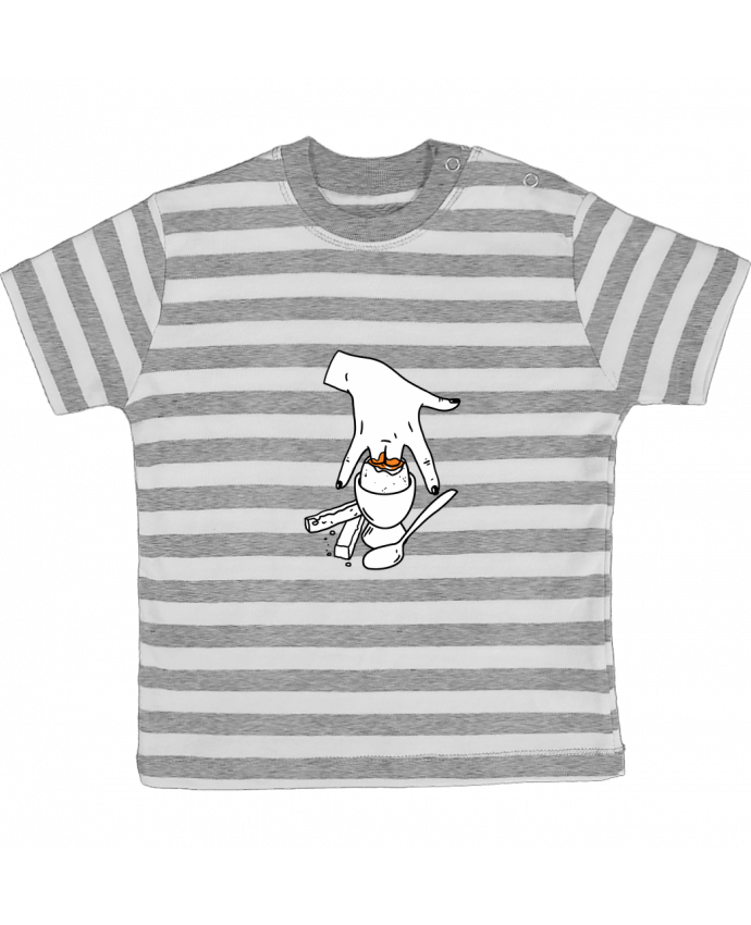 Camiseta Bebé a Rayas Super mouillette ou qui viole un oeuf viole un boeuf por tattooanshort