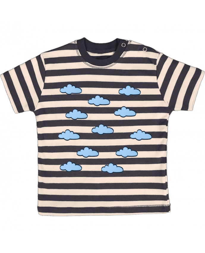 T-shirt baby with stripes Nuages bleus by SuzonCreations