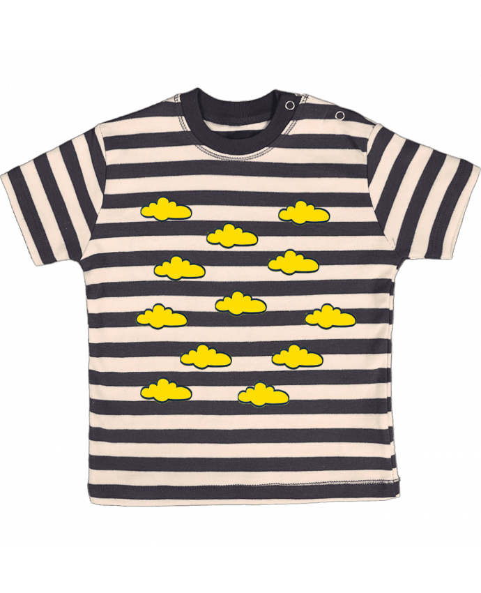 Tee-shirt bébé à rayures Nuages jaunes par SuzonCreations