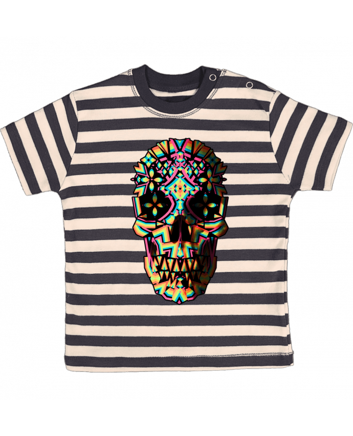 T-shirt baby with stripes Skull Geo by ali_gulec