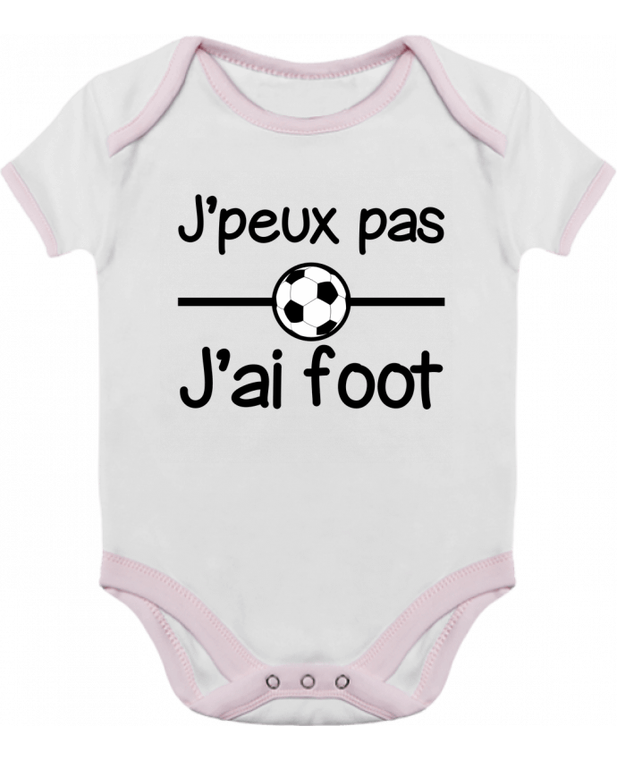 Body bébé manches contrastées J'peux pas j'ai foot , football par Benichan