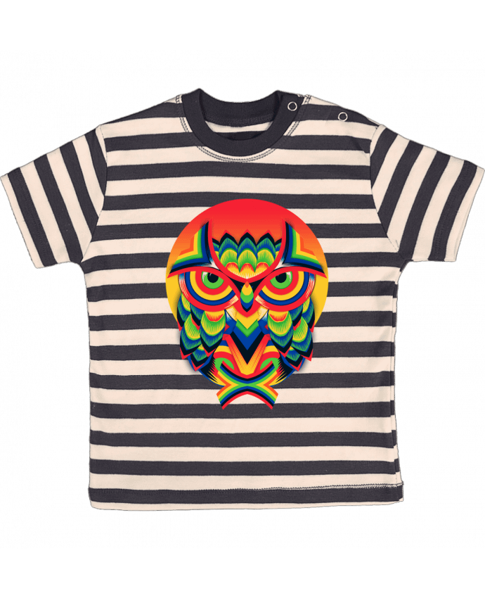 Camiseta Bebé a Rayas Owl 3 por ali_gulec