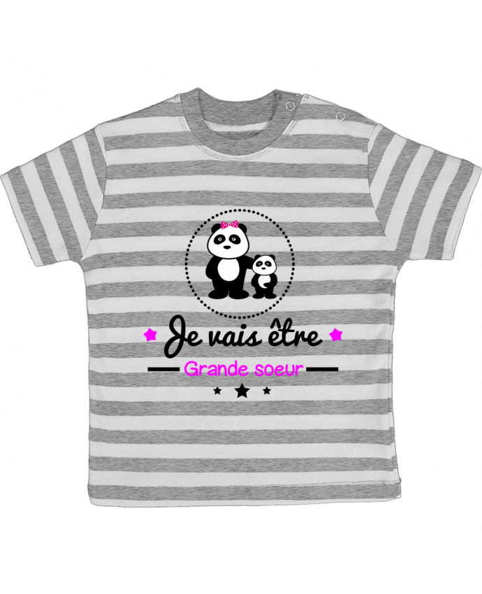 Tee-shirt bébé à rayures Bientôt grande soeur - Future grande soeur par Benichan