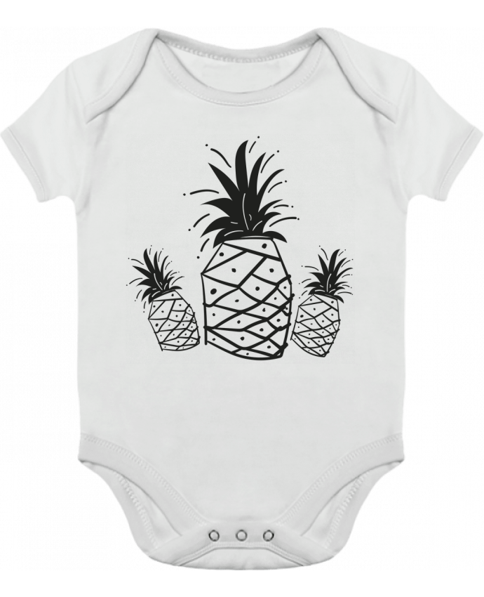 Body bébé manches contrastées CRAZY PINEAPPLE par IDÉ'IN