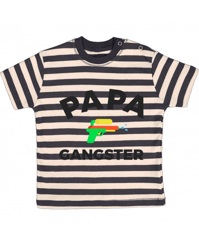 Camiseta Bebé a Rayas Papa Ganster por Ruuud