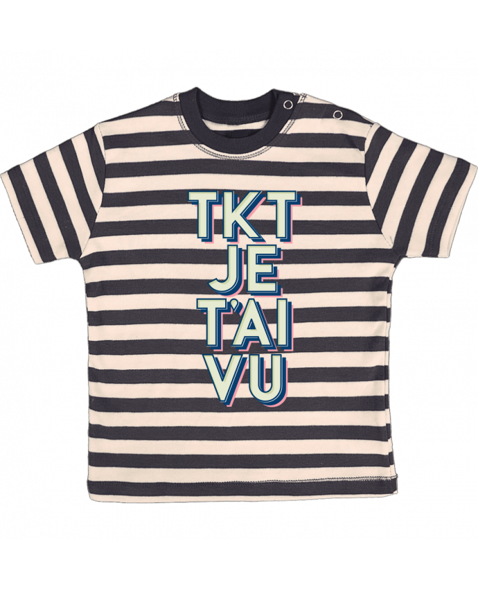 T-shirt baby with stripes TKT JE T'AI VU by Promis