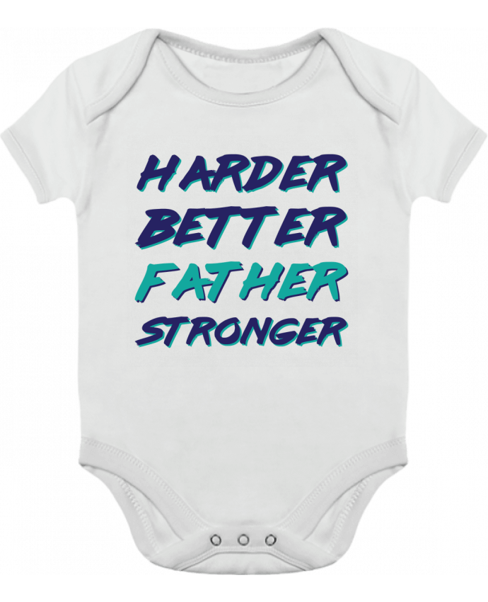 Body bébé manches contrastées Harder Better Father Stronger par tunetoo