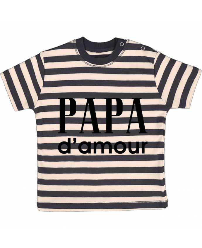 T-shirt baby with stripes Papa d'amour by tunetoo