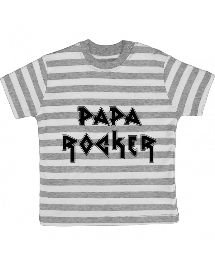 Tee-shirt bébé à rayures Papa rocker par tunetoo