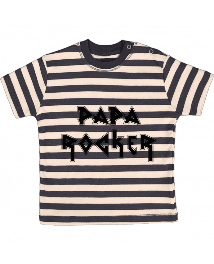 Camiseta Bebé a Rayas Papa rocker por tunetoo