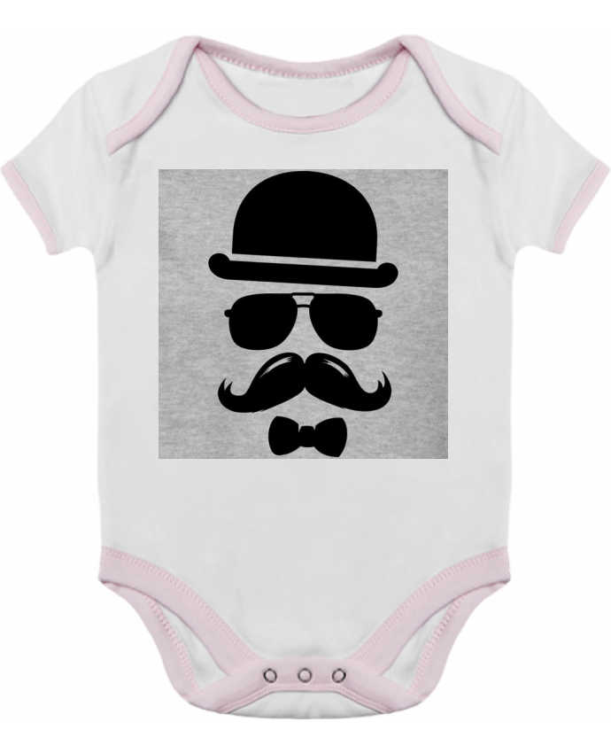 Body bébé manches contrastées Vetement moustache swag par Designer_TUNETOO