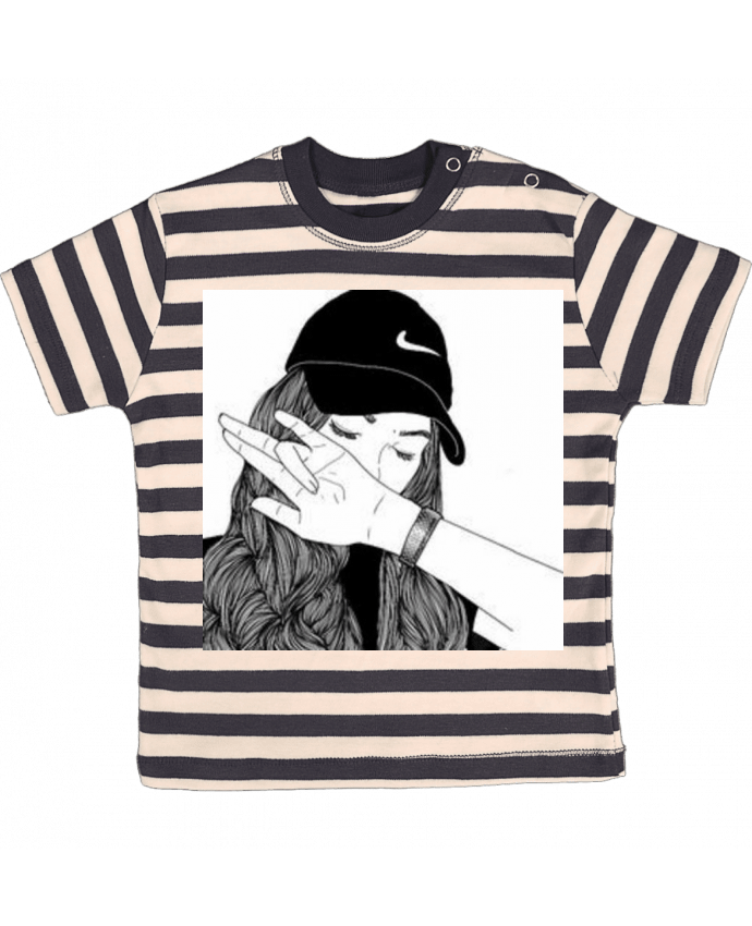 T-shirt baby with stripes Vetement avec motif dab pour fille by Designer_TUNETOO