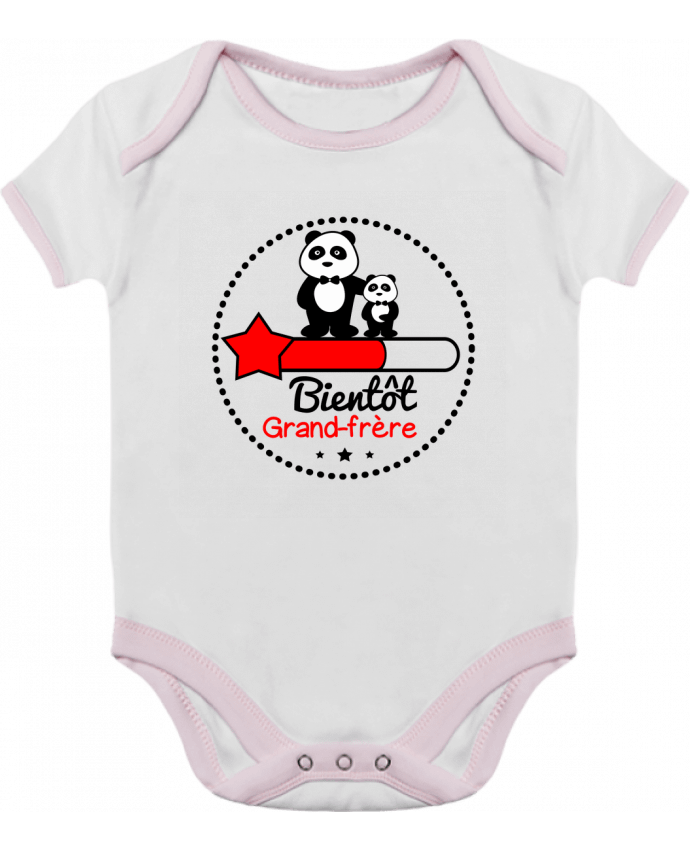 Body bébé manches contrastées Bientôt grand-frère , futur grand frère par Benichan