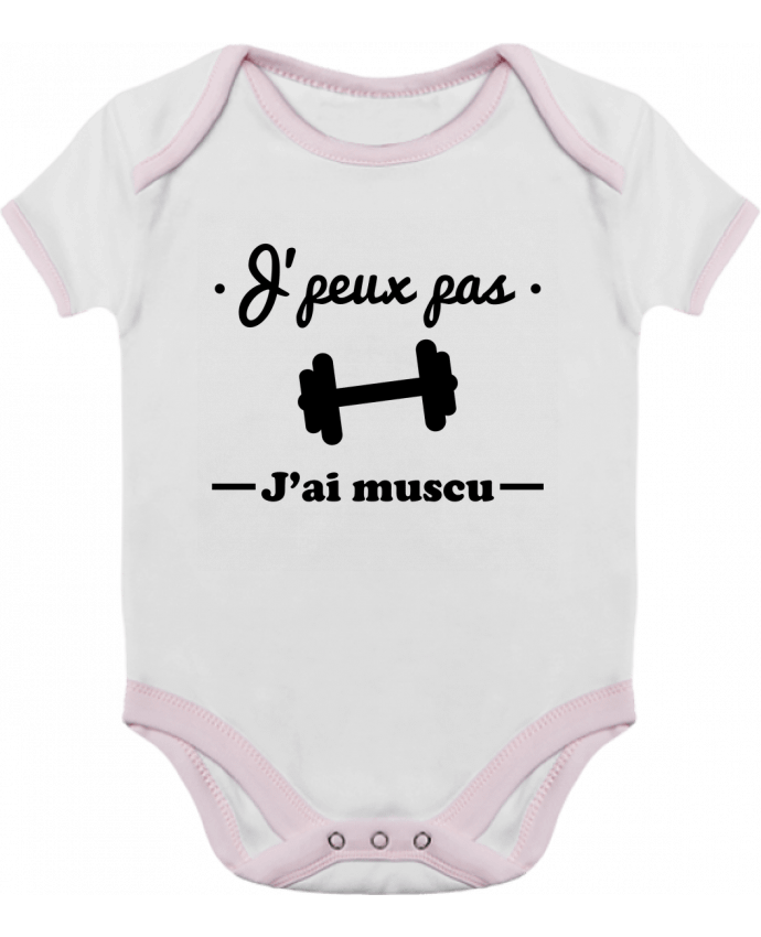 Body Bebé Contraste J'peux pas j'ai muscu, musculation por Benichan
