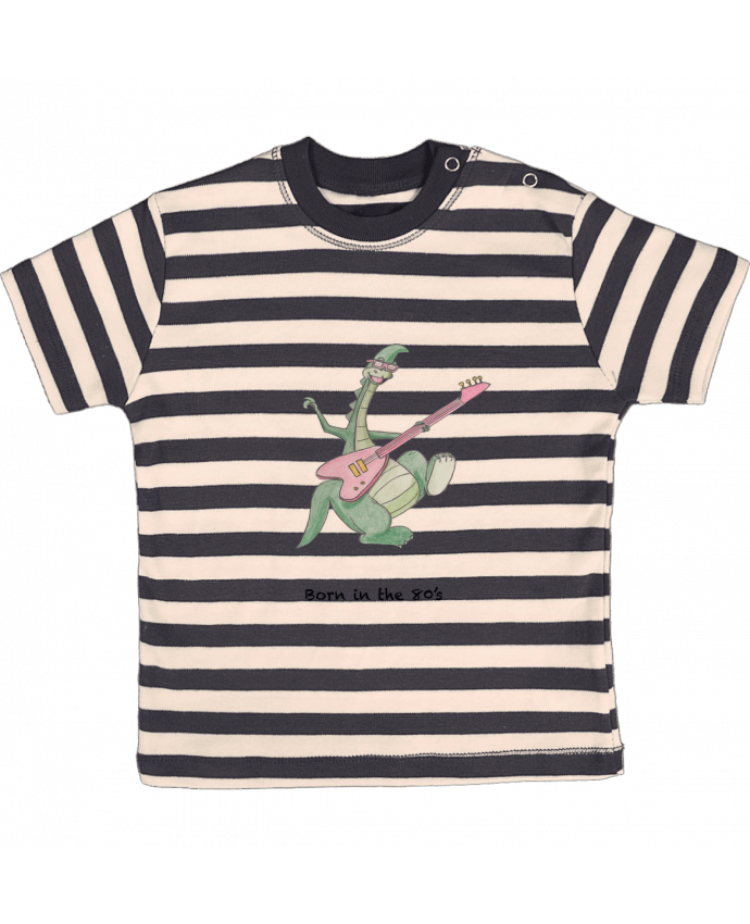 T-shirt baby with stripes BORN IN THE 80's by La Paloma