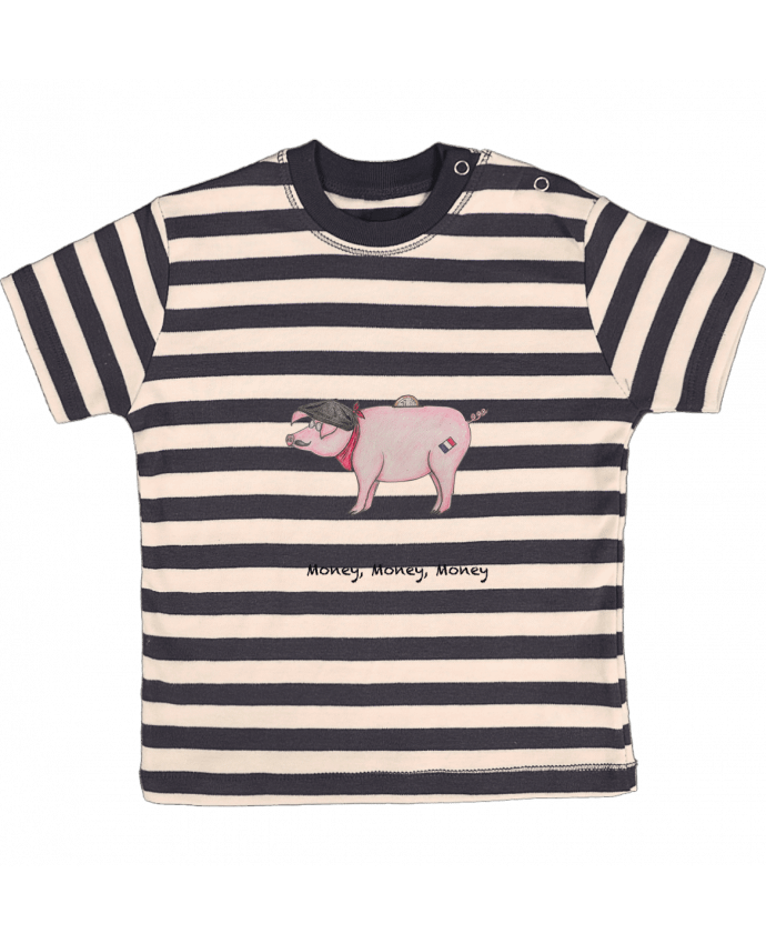 T-shirt baby with stripes MONEY MONEY MONEY by La Paloma